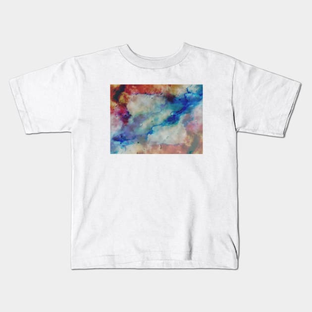 Rainbow Marble Texture Kids T-Shirt by MarbleTextures